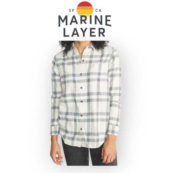 Cozy Marine Layer Shay Plaid Overshirt M - Picture 1 of 12